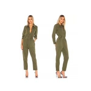 Blank NYC‎ Mary Jane Utility Jumpsuit Coveralls Med Olive Green Revolve Shopbop